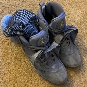 Jordan 8 cool grey and a baby blue Jordan hat